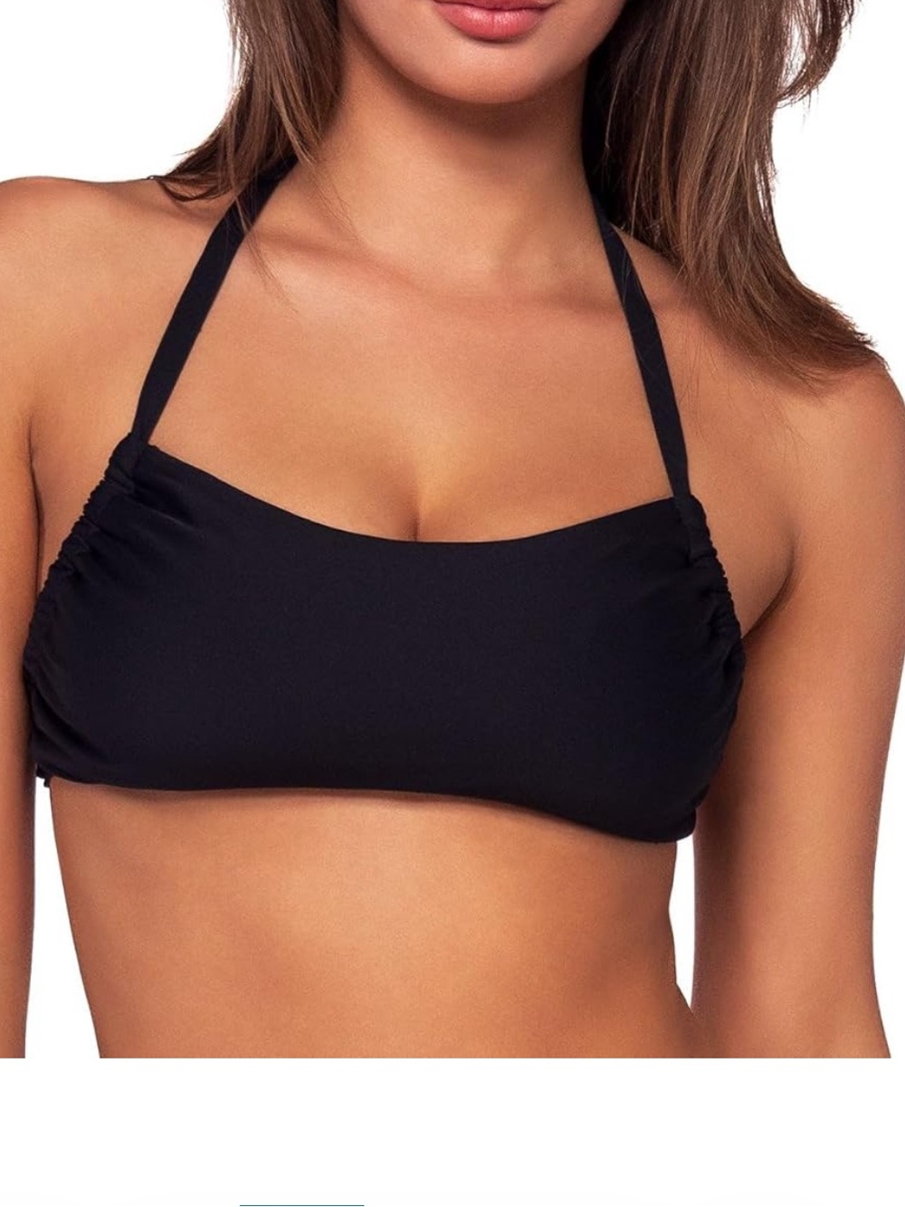 Swim Systems Small Top Bikini Hanalei Halter Onyx Black adjustable straps NWT